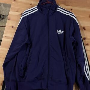 Adidas Men's track jacket. Purple with White Stripes